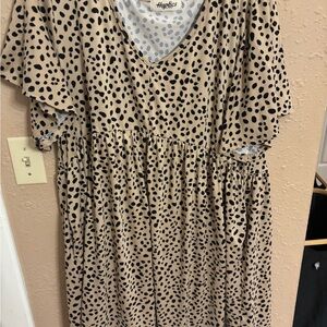 Haptics Tan Polka Dot Women's Dress